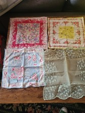 Vintage lot of 15 floral hankies kercheifs rose ladies hankie kandkerchief hanky
