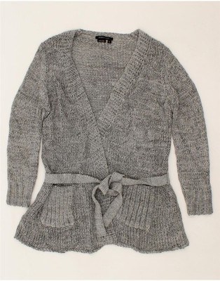 BCBGMAXAZRIA Damen Cardigan Pullover UK 16 Large Grau Acryl CE71