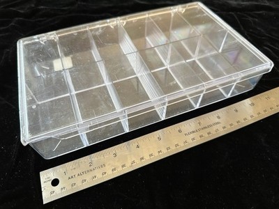 12 Compartment Plastic Storage Box 11 x6.5 x1.75  Good Condition Container Store
