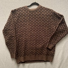 Vintage Munsingwear Men Medium Acrylic Grandpa Sweater Geometric Crew Neck