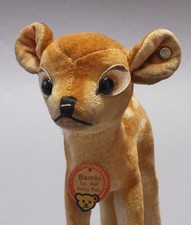 SELTEN !!! Steiff BAMBI 7414,0 rotbraunes Brustschild 1953 Knopf
