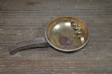 Vintage Wood Handle Brass Ash Tray MCM Park Sherman Frying Pan Smokers READ