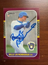 Billy Jo Robidoux Signed 1987 Donruss Opening Day Autograph 