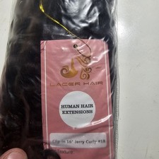 Lacer Clip in Human Hair Extensions Jerry Curly 3B 3C Real Hair Clip in Exten...