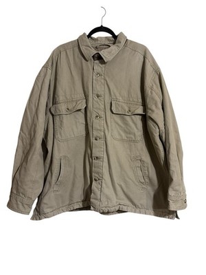 Vintage Basic Editions Khaki Work Barn Button Up Jacket - Men s 3X