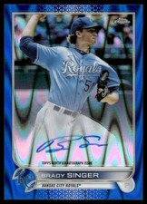 2022 Topps Chrome Veteran Autographs Blue RayWave #CVABS Brady Singer Auto /150