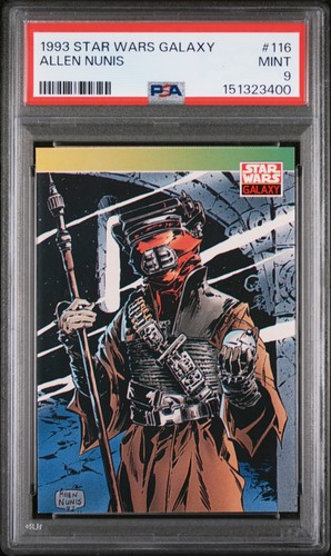 1993 STAR WARS GALAXY 116 ALLEN NUNIS Princess Leia Bounty Hunter Costume PSA 9