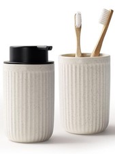 Soap Dispenser and Toothbrush Holder Set - Dish Hand Soap Dispenser Bathroom ...