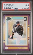 Paul Skenes RC 2024 Panini Donruss Optic Purple Prizm #131 PSA 9 /49