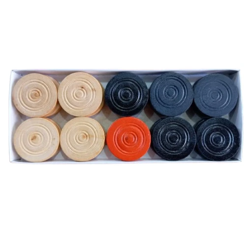 Carrom Coins Set with Free Striker | Wooden Carrom Board Game Accessories - Image 2 of 4