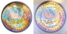 1880-P NGC MS64 CAC (OFH) MORGAN $ MONSTER VIBRANT RAINBOW TONING (VIDEO} **