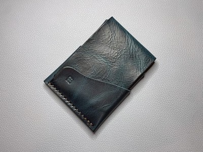 ''PAI MEI'' Minimalistisches Portemonnaie/Kartenetui HANDMADE - VOLLNARBIGES BADALASSI LEDER