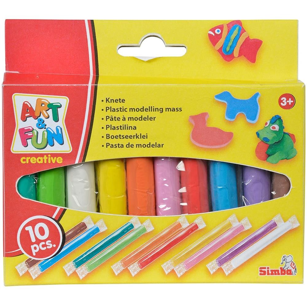 Simba Art - Fun 10 Knetstangen bunt Сделано в Германии Knete Modelliermasse 2290₽