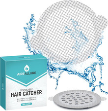100 Pack Disposable Shower Drain Hair Catcher Mesh Stickers - Peel Stick Drain