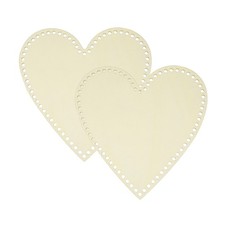 2Pcs Crochet Basket Base, 10 x 10" Basket Bottoms Heart Shape Wood Base