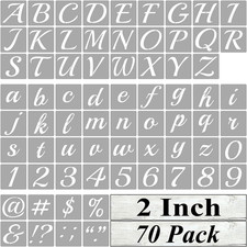 2 Inch Alphabet Letter Stencils for Painting - 70 Pack Letter and Number Stencil
