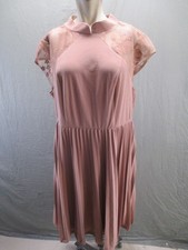 Shein Size 3XL Womens Nude Lace Elegant Sophisticated Romantic A Line Dress 886