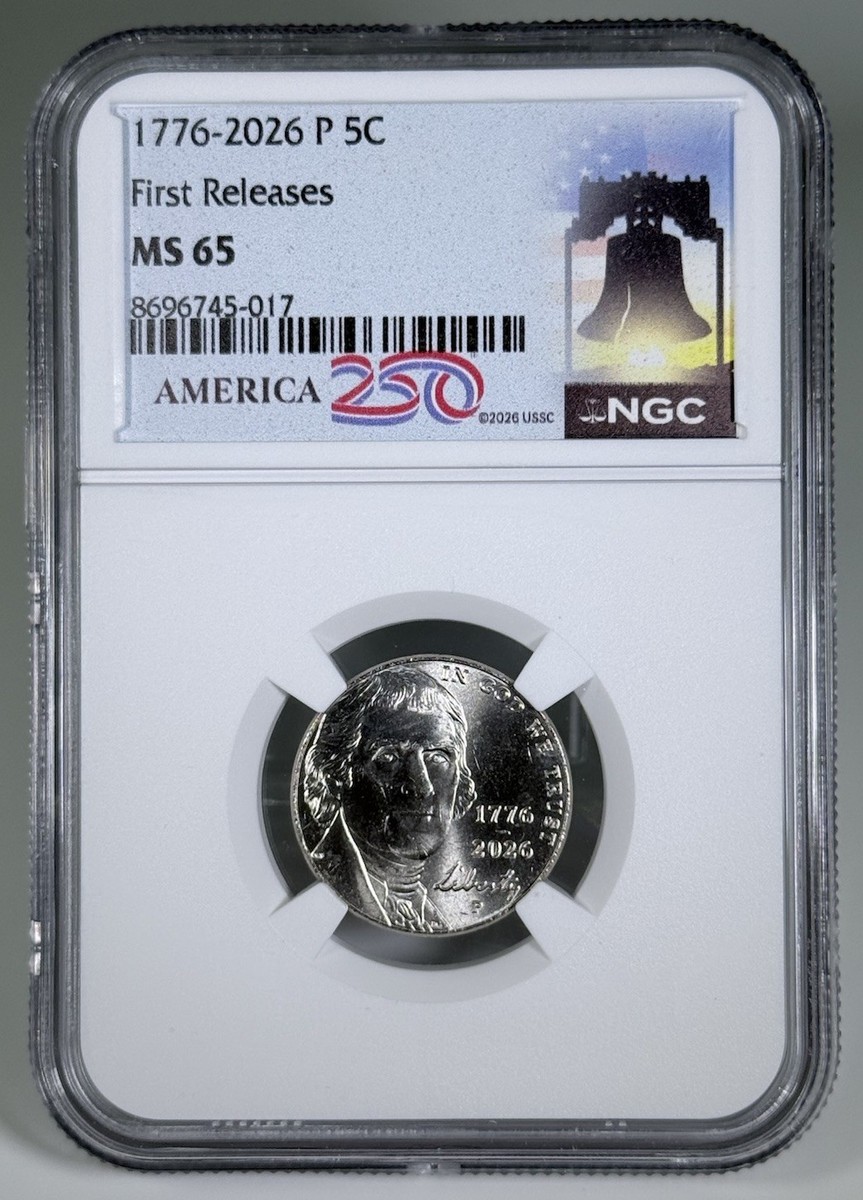 5cコントロール 1776 2026 P 5C JEFFERSON NGC MS65 AMERICA 250 UNCIRCULATED NICKEL