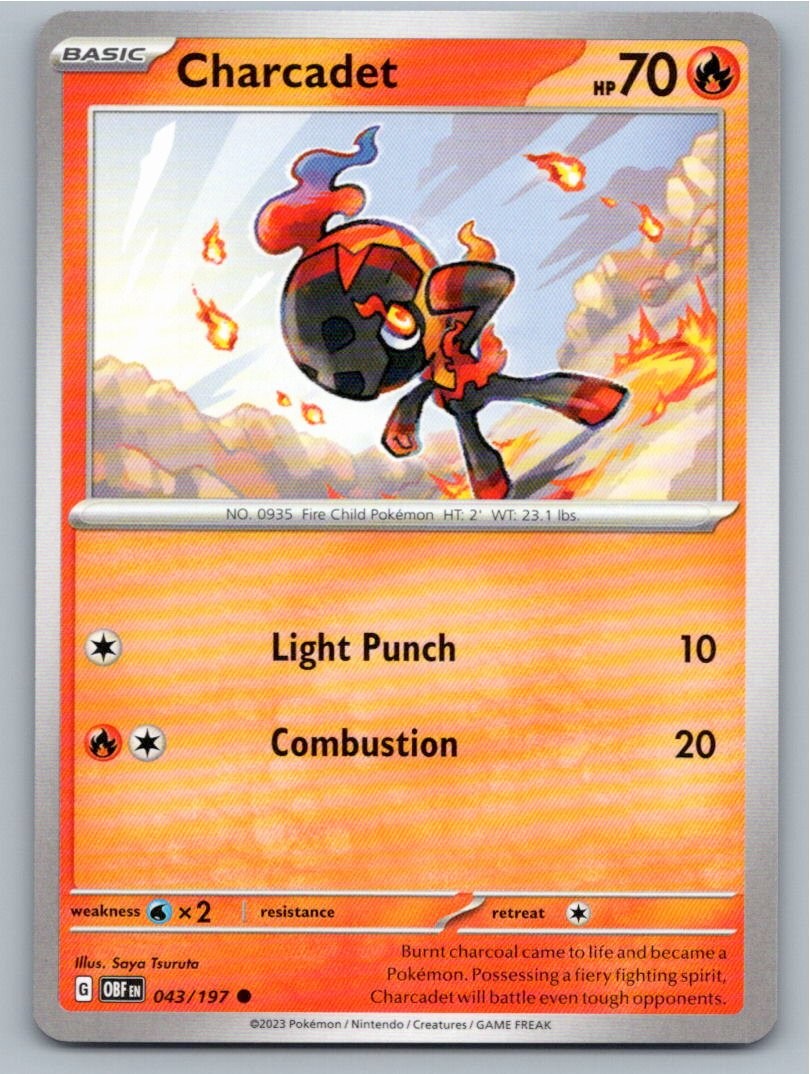2023 POKEMON CHARCADET OBSIDIAN FLAMES 043/197 COMMON NM A27723 FREE S&H