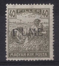 FIUME 1918 filler 40 IN VARIETA´ CON SOPRASTAMPA FUME NUOVO MH* € 500,00