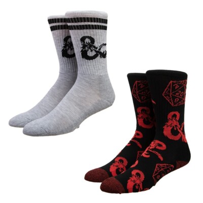 Bioworld Dungeons & Dragons Game Logo 2 Paar Kniestrümpfe Crew Socks XS920MDAD