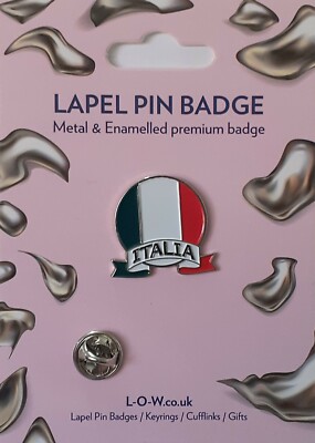 ITALIEN italienische Flagge Metall emailliert Neuheit Revers/Hut/Mantel Pin Anstecker 3-21