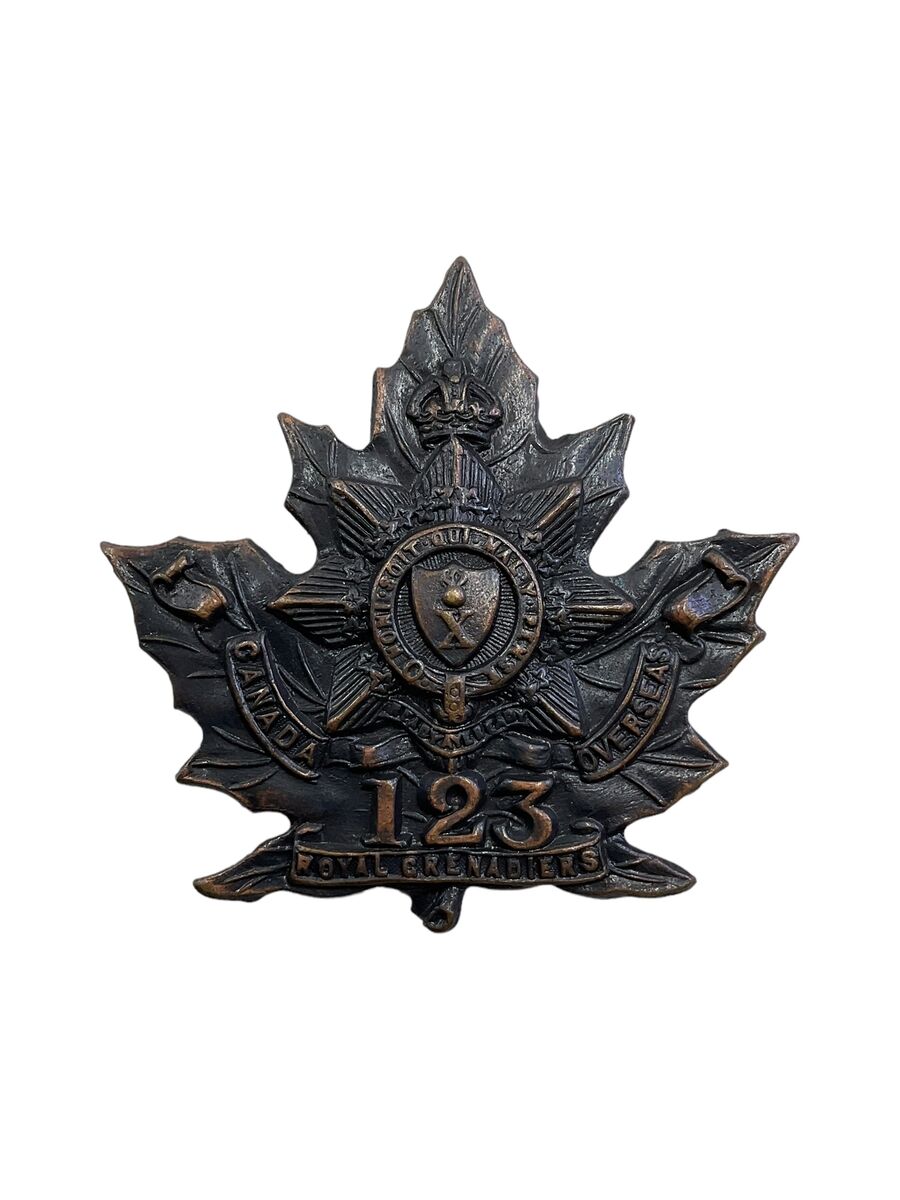 WW1 Canadian Military Cap Badge - 124th WW1 Canadian Military Cap Badge - 124th
