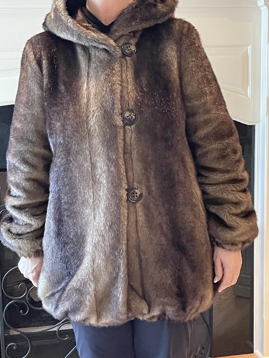 Ellen tracy faux fur coat cheap