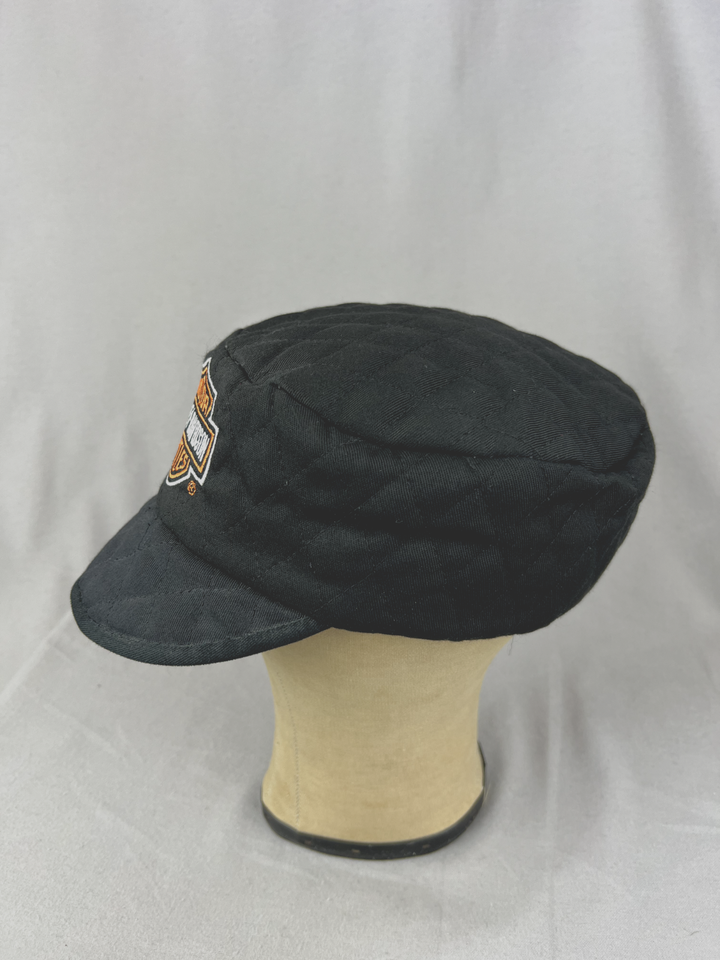 Vintage Harley Davidson Cap S/M Quilted Welders Painters Short Brim Hat