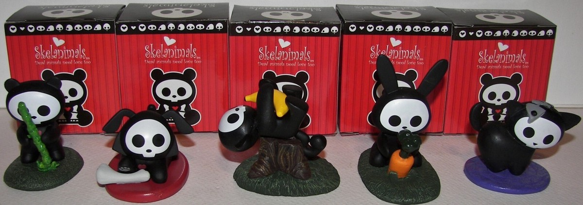 Skelanimals: Chungkee, Kit, Marcy, Jack, Dax Pvc Mini Figurines