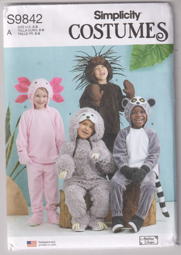 9842 SIMPLICITY - Tier KOSTÜME - Unisex KINDER Gr: 3/4/5/6/7/8