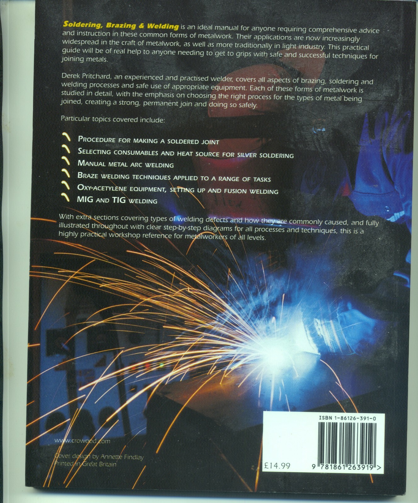 Soldering Brazing Welding A Manual Of Techniques By Derek Pritchard Paperback 2000 - 
