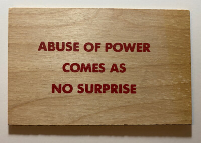 JENNY HOLZER silkscreen wood postcard (2000) - 2nd edition Fotofolio/Artpost e
