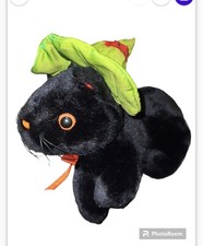 Dan Dee Halloween Black Cat 7" Plush Witch Hat Stuffed Animal