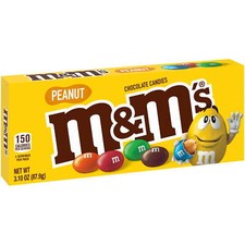 M M's Peanut Chocolate Candies, 3.1 oz Theater Box - Crunchy Nuts Milk Choc...