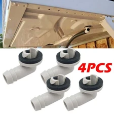 Plastic Air Conditioner AC Drain Hose Connector Elbow Fitting&Rubber Ring 4pcs