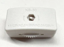 Inline Cord Switch White for 16/2 or 18/2 Flat Electric Wire Cord SPT-2 