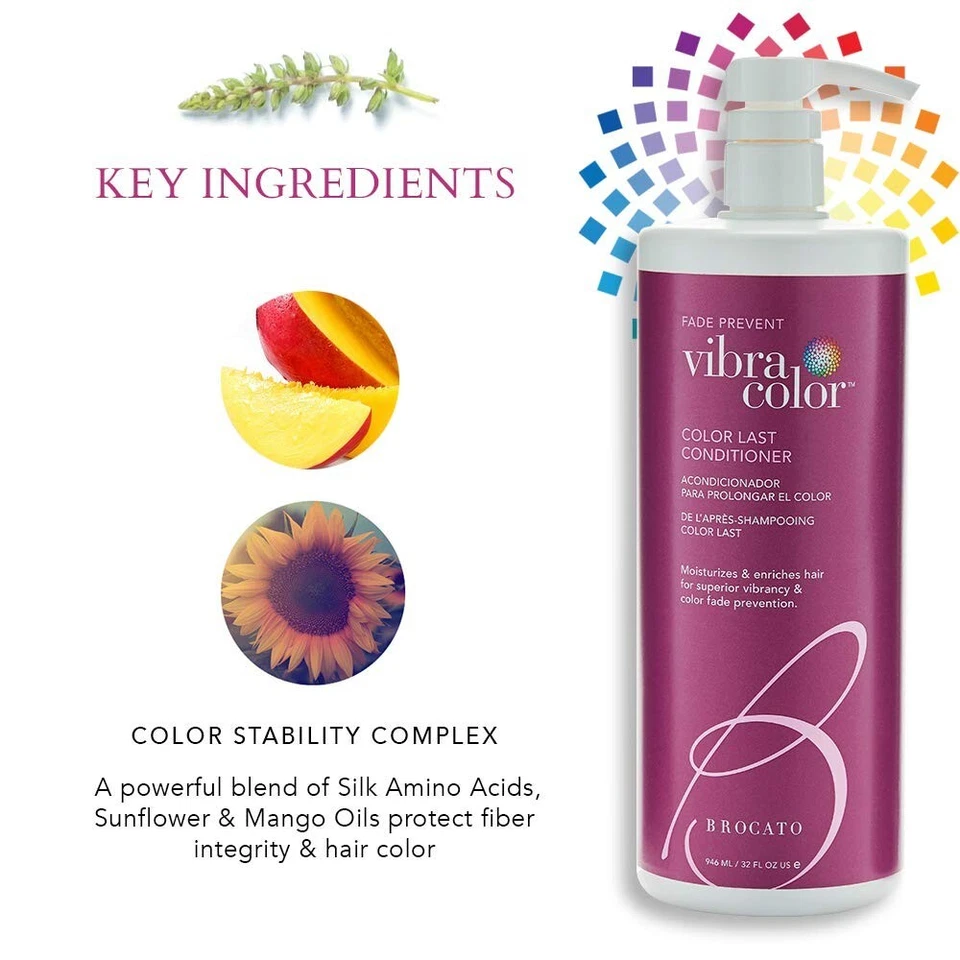 Brocato Vibracolor Fade Prevent Color Last Conditioner 32 oz - Set of 3 - Image 3 of 4