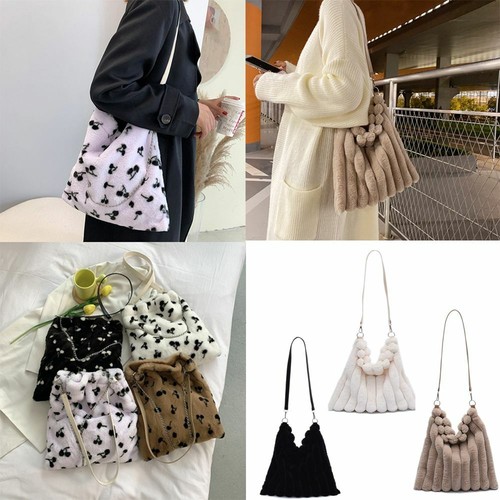 fluffy print bag