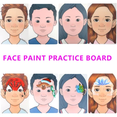 Bowitzki Face Painting Practice Board Professional Board Set 2 Pack For Kids