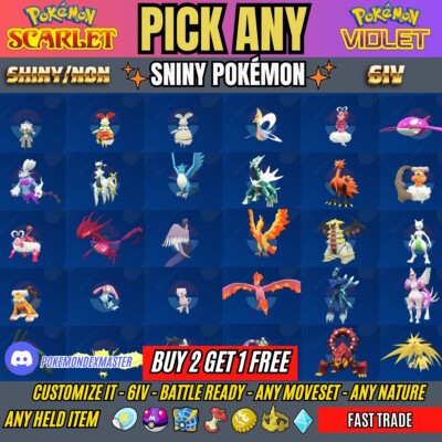 Pokemon Scarlet And Violet  -  Ultra Shiny Pokemon  6IV, Max EVs,Any Held Item.