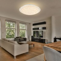 Flurleuchte Wohnzimmerlampe Deckenleuchte Led Glas Gemustert Dekorsteine Chrom