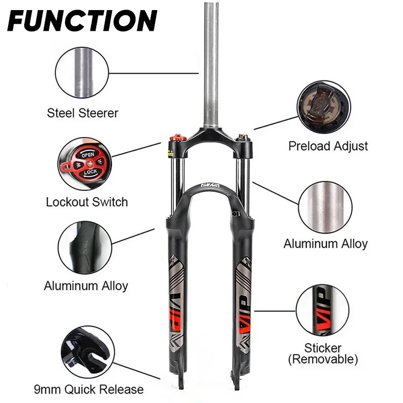 26/27.5/29inch Travel 100mm MTB Bicycle Air Suspension Front Fork Spring Fork QR - Image 4 of 4