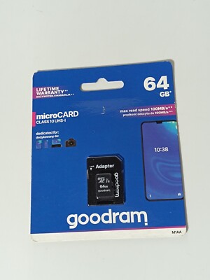 2 Stück 1st/7,95  GoodRAM 64GB Micro SD Karte M1AA-0640R12 CLASS 10 UHS-I_0.01_5