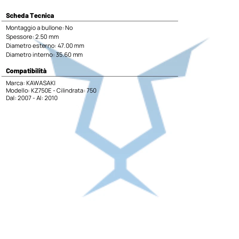 GUARNIZIONE SCARICO 35.6X47X2.5 MM PER KAWASAKI 750 KZ750E 2007-2010 Foto 4 de 4