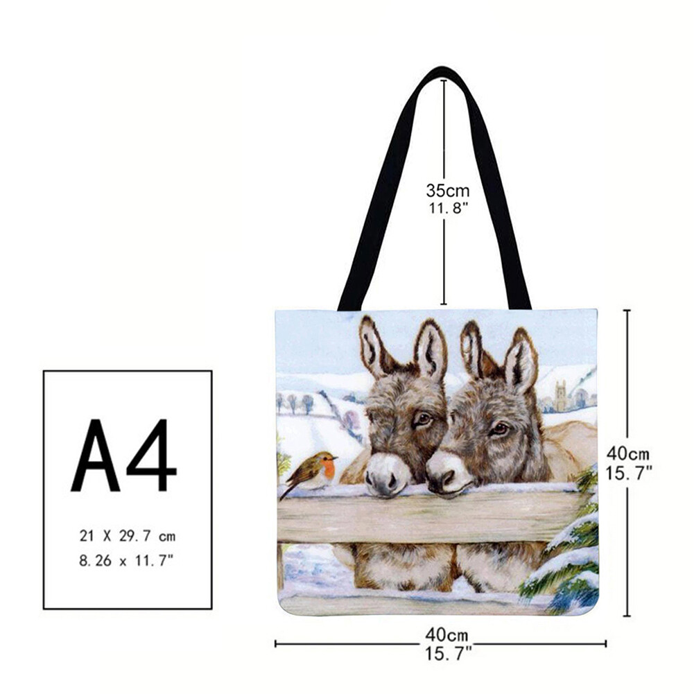 Footprint letters Printed Shoulder Shopping Bag Casual Large Tote