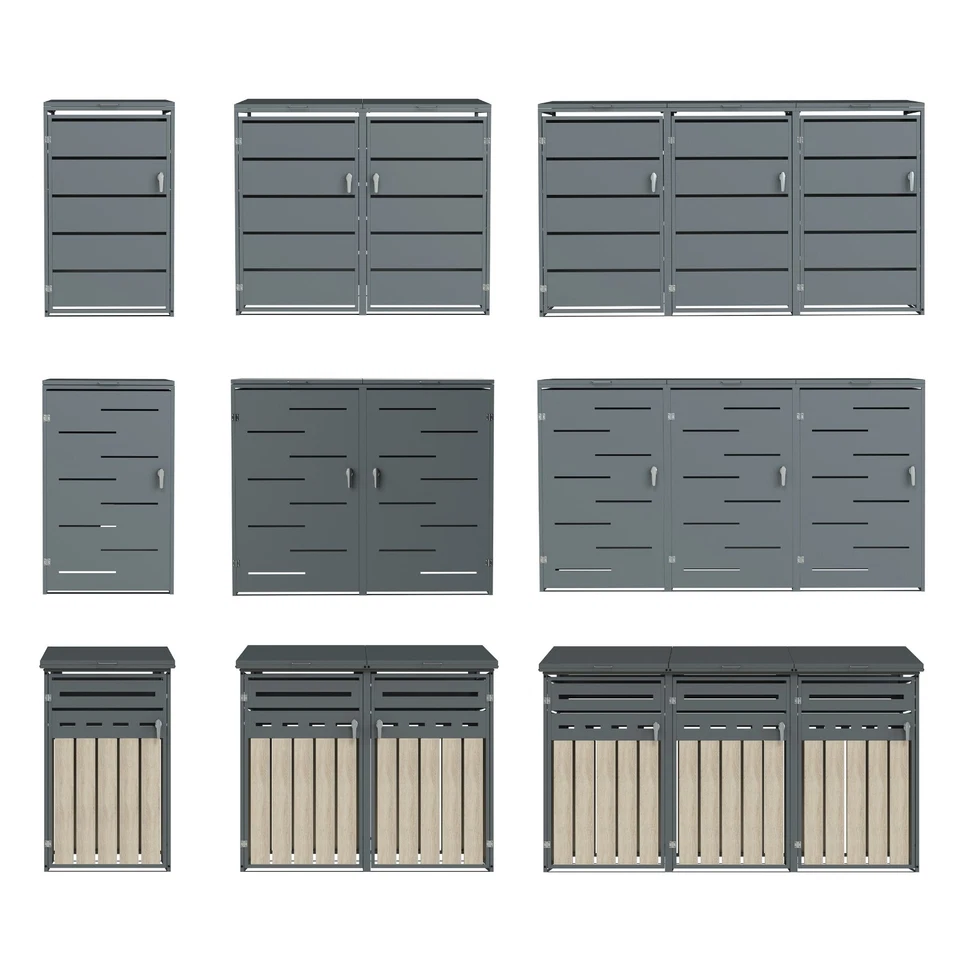 Mülltonnenbox Mülltonnenverkleidung Müllbox 120L & 240L Tonnen Aufbewahrungsbox - Bild 4 von 4
