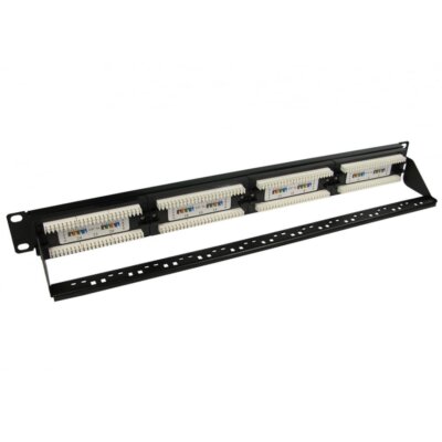 World of Data - 24 Port 1HE Rack Mountable CAT5e Patch Panel Backwards