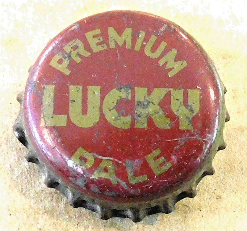 wartime drab LUCKY PREMIUM PALE beer bottle cap WITH CORK 1942-44 San Francisco