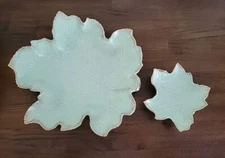 MCM California Turquoise Nesting Bowls Gold Rim Vintage Serving Tray Dish